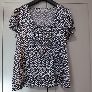 JG Hook Blue & White Polka Dot Blouse – Size 14W 💙⚪
